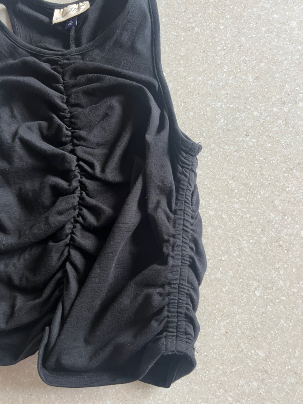 Universal Thread Black Ruched Front Tank Top - Picture 4 of 5